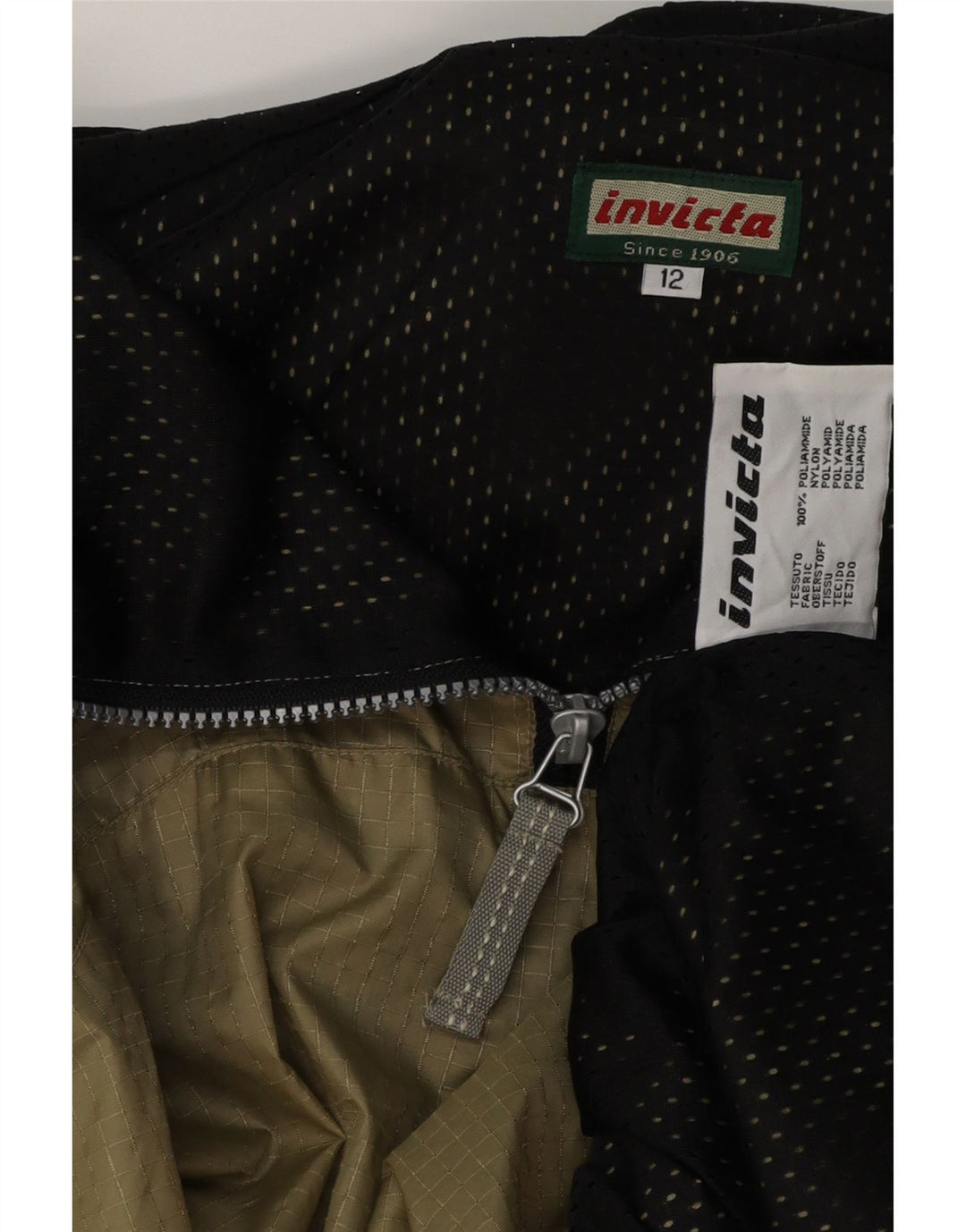 Invicta Womens Oversized Hooded Rain Jacket UK 12 Medium Khaki Gingham