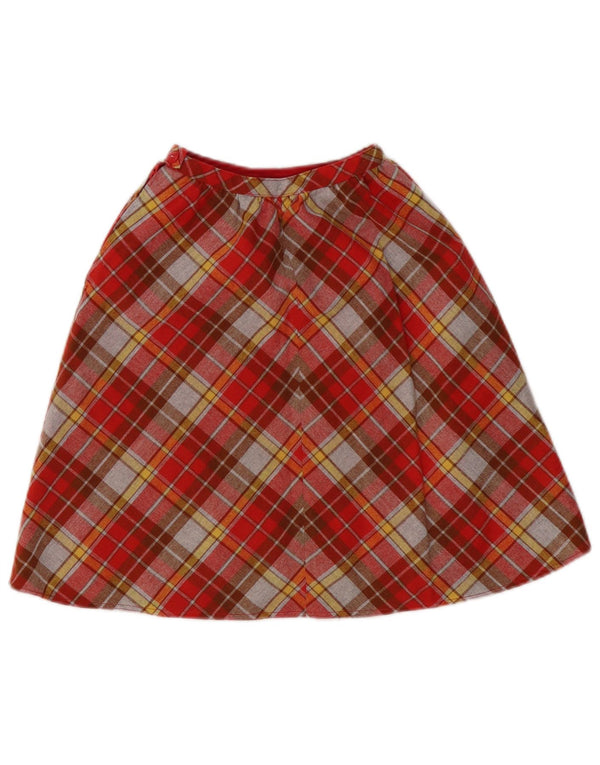 Vintage Girls A-Line Skirt 9-10 Years W18 Red Check