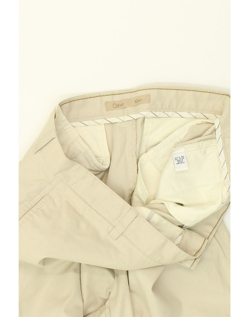 CALVIN KLEIN Mens Straight Chino Trousers W33 L30  Beige Cotton | Vintage Calvin Klein | Thrift | Second-Hand Calvin Klein | Used Clothing | Messina Hembry 