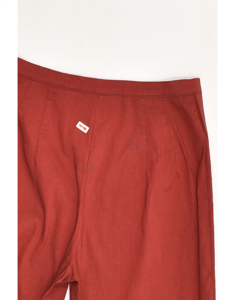 MARELLA Womens Slim Casual Trousers UK 12 Medium W26 L27  Red Linen | Vintage Marella | Thrift | Second-Hand Marella | Used Clothing | Messina Hembry 