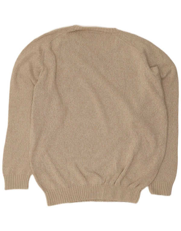 Kappa Mens V-Neck Jumper Sweater 3XL Beige Flecked