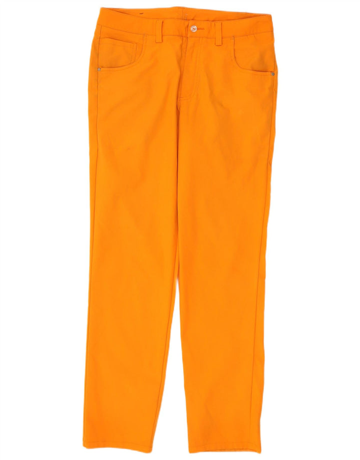 Puma Mens Straight Casual Trousers W32 L32 Orange Polyester