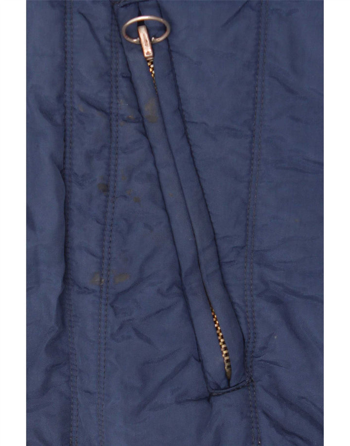 Diesel Mens Hooded Bomber Jacket UK 42 XL Blue Nylon