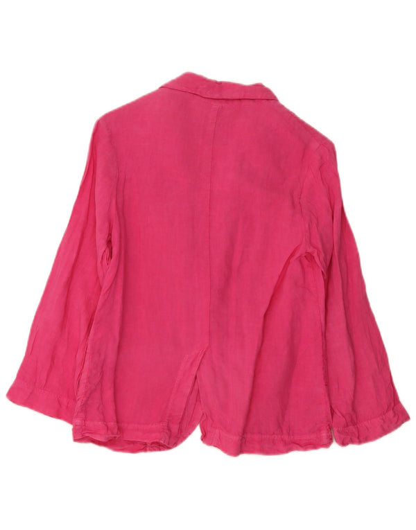 Zara Girls 2 Button Blazer Jacket 9-10 Years Pink Linen