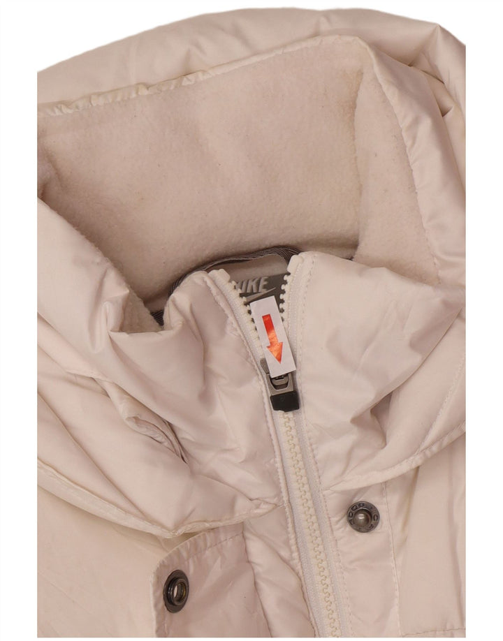 Nike Womens Hooded Padded Gilet UK 12/14 Medium White Polyester