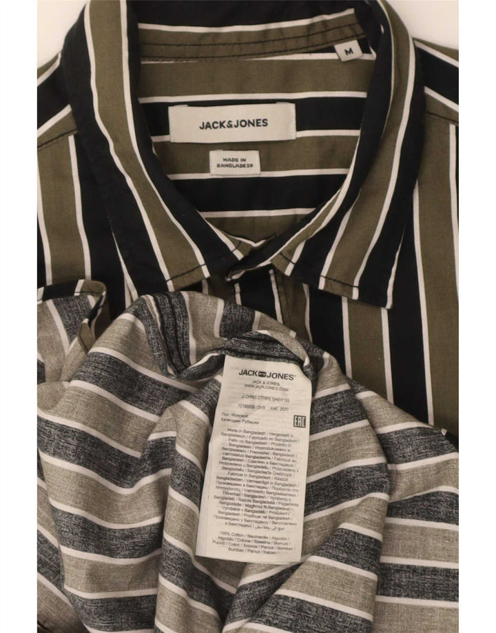 Jack & Jones Mens Short Sleeve Regular Fit Shirt Medium Green Striped