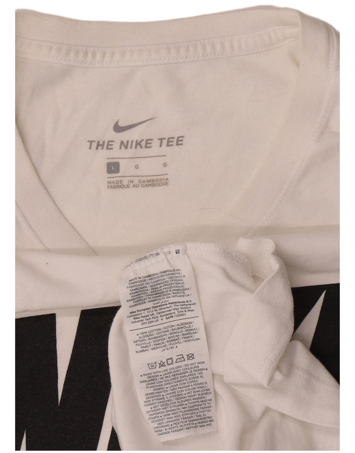 Nike Mens Graphic T-Shirt Top Large White Cotton