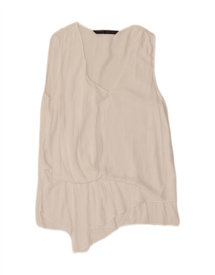 Zara Womens Sleeveless Blouse Top UK 10 Small White