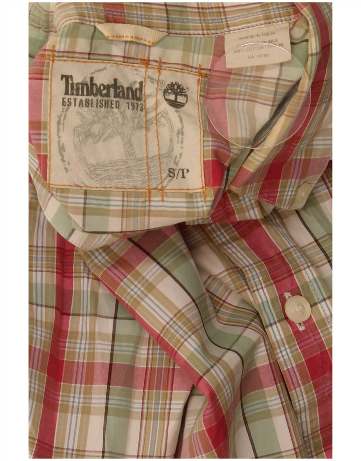 TIMBERLAND Mens Shirt Small Multicoloured Check Cotton