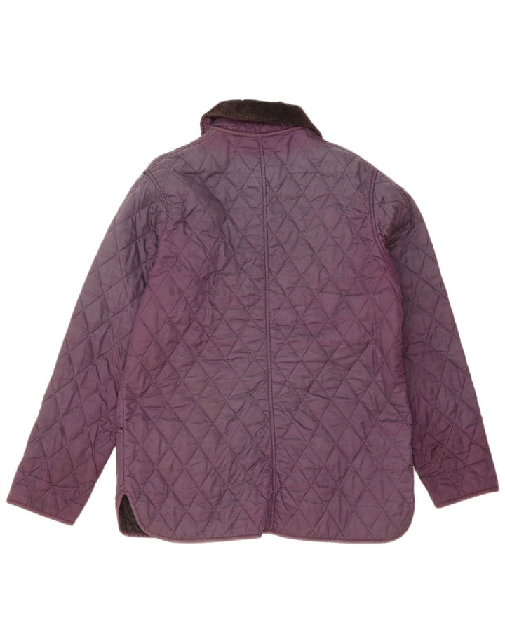 Barbour Womens Quilted Jacket UK 12 Medium  Purple Polyester