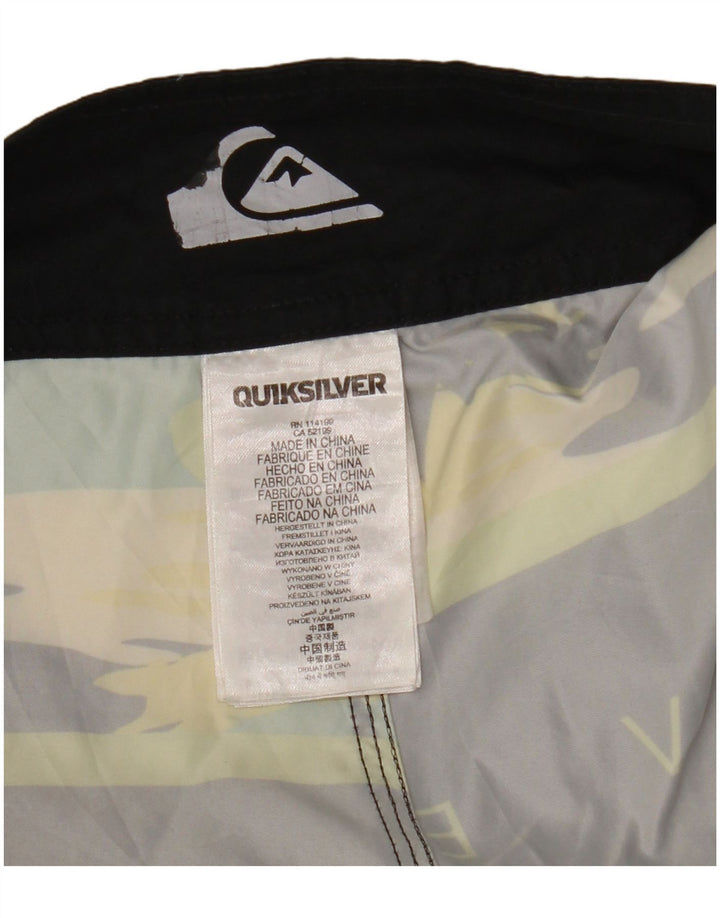 Quiksilver Mens Graphic Swimming Shorts Large  Black Striped Polyester