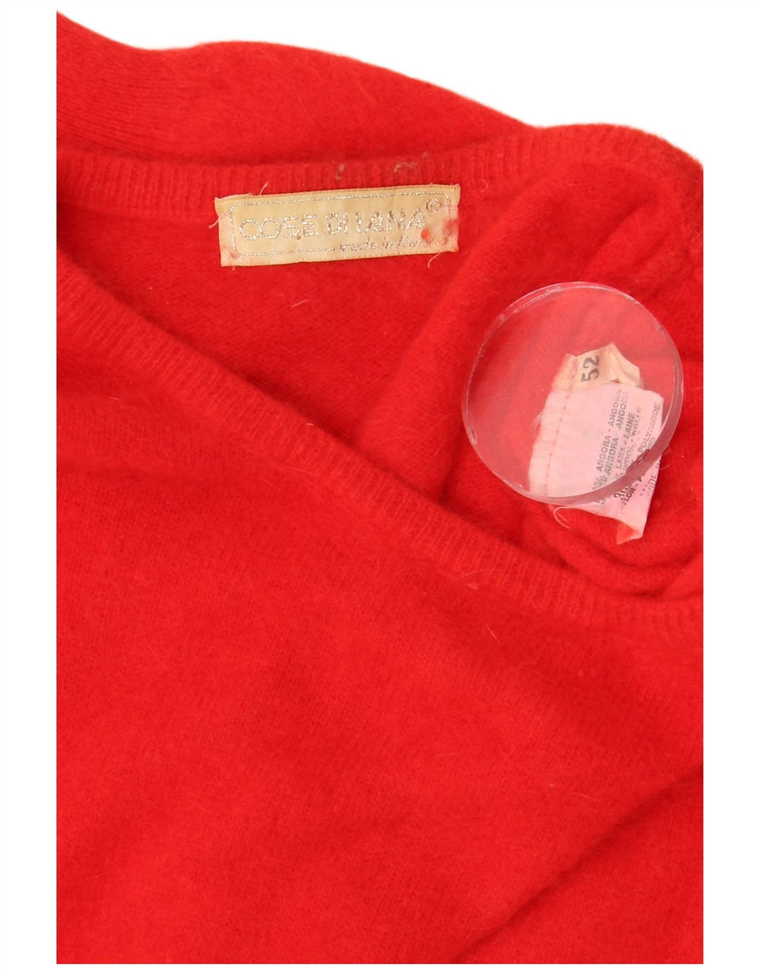 Vintage Womens Crew Neck Jumper Sweater IT 52 2XL Red Angora