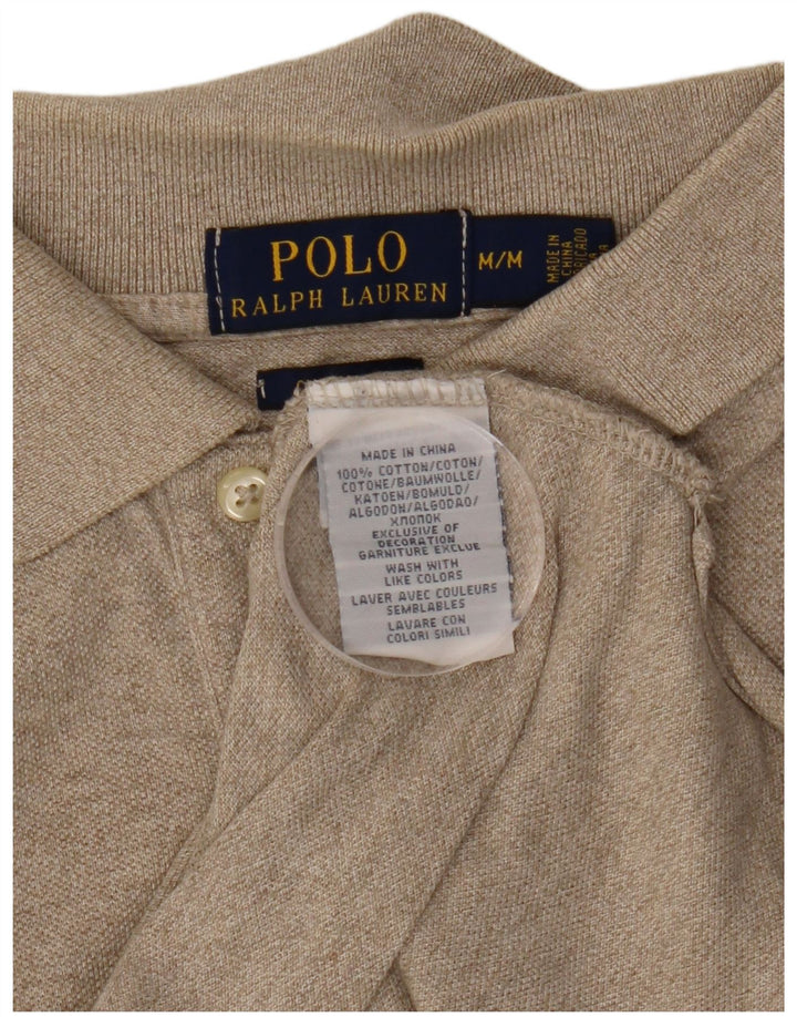 Polo Ralph Lauren Mens Custom Fit Polo Shirt Medium Beige Cotton