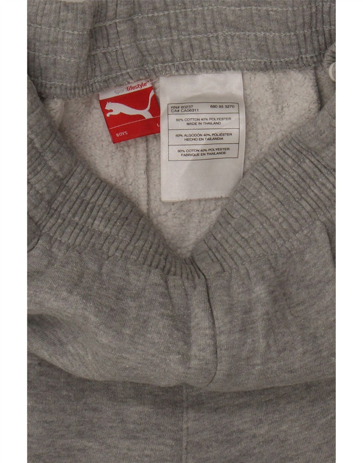 Puma Boys Tracksuit Trousers 13-14 Years Large Grey Cotton