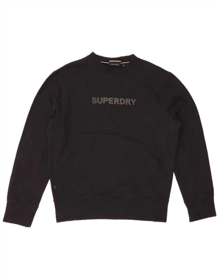 SUPERDRY Mens Graphic Sweatshirt Jumper Small Black Cotton