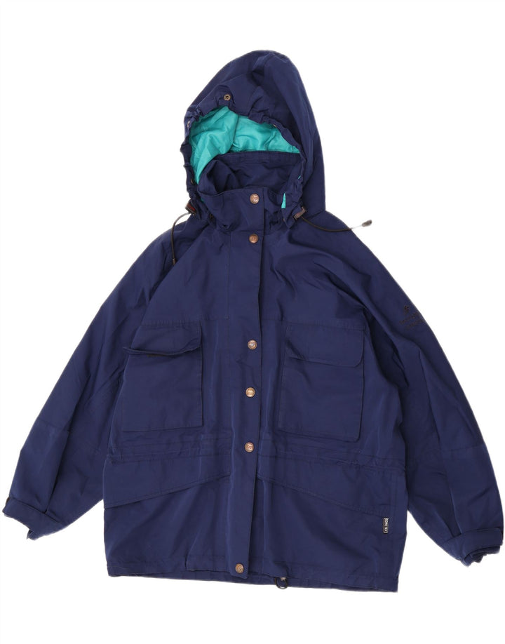 TECNOALP Womens Hooded Oversized Ski Jacket EU 46 XL Blue Polyester