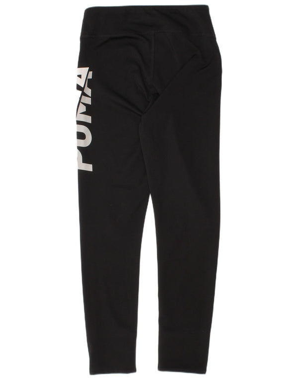Puma Girls Graphic Leggings 9-10 Years Black Polyester