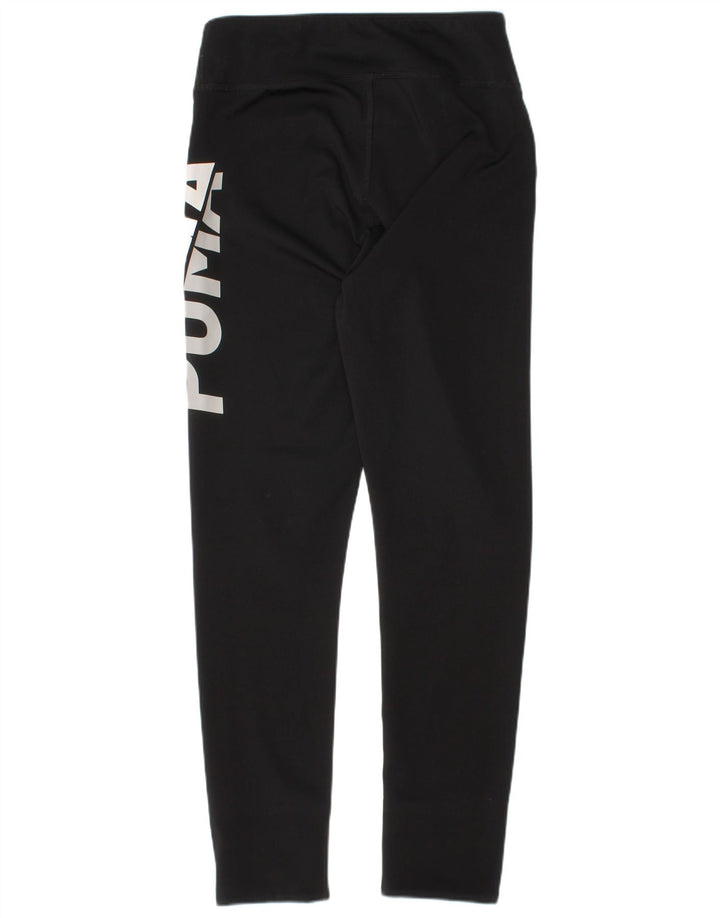 Puma Girls Graphic Leggings 9-10 Years Black Polyester