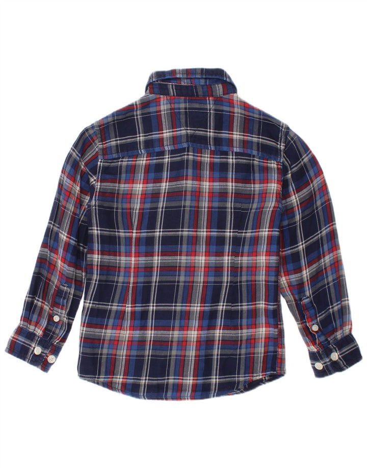 Tommy Hilfiger Boys Flannel Shirt 3-4 Years Navy Blue Check Cotton