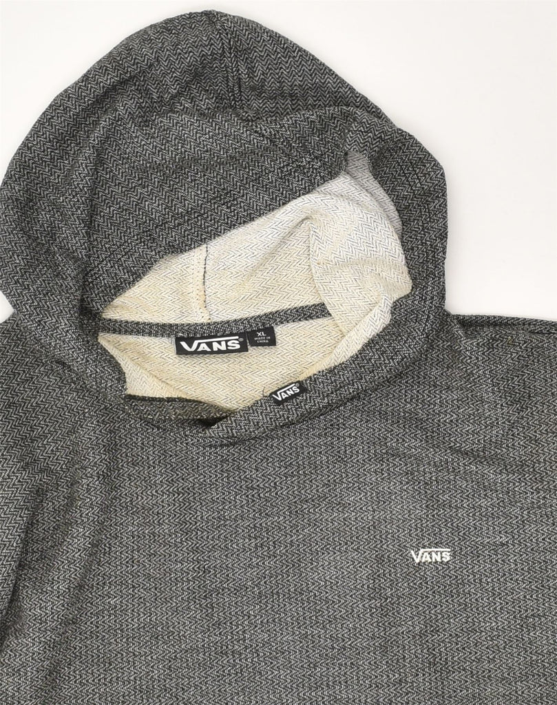 VANS Womens Hoodie Jumper UK 18 XL Grey Chevron Cotton | Vintage Vans | Thrift | Second-Hand Vans | Used Clothing | Messina Hembry 