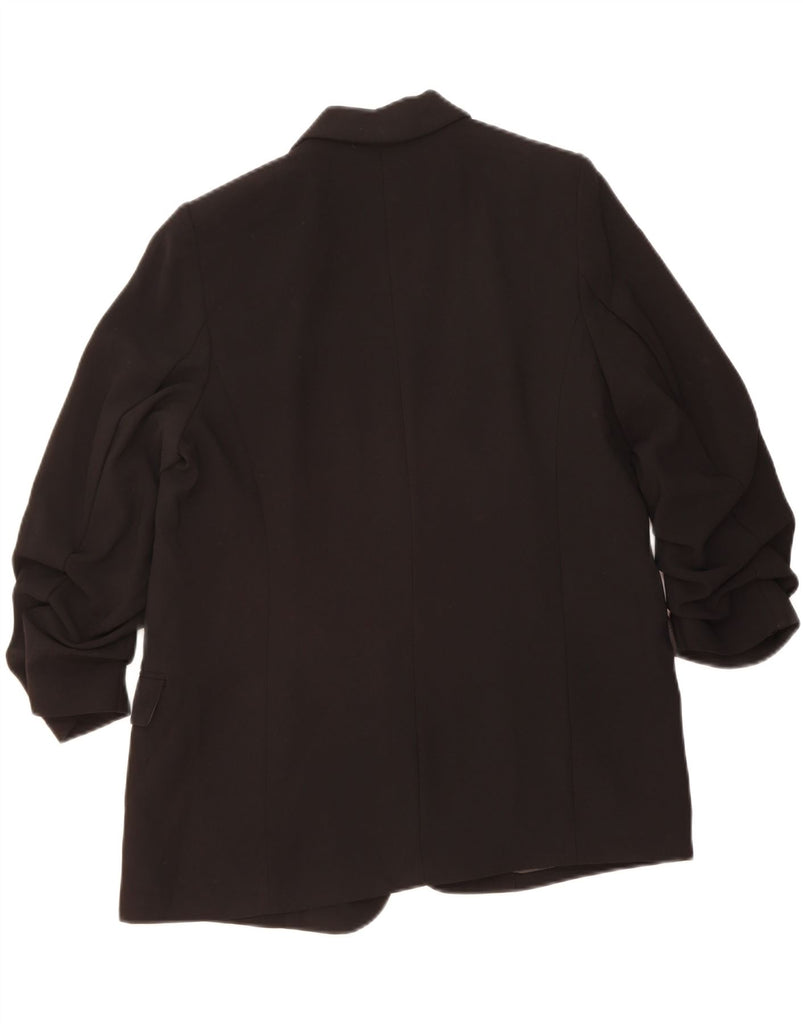 MARKS & SPENCER Womens 3/4 Sleeve Open Blazer Jacket UK 14 Large  Black Vintage Marks & Spencer and Second-Hand Marks & Spencer from Messina Hembry 