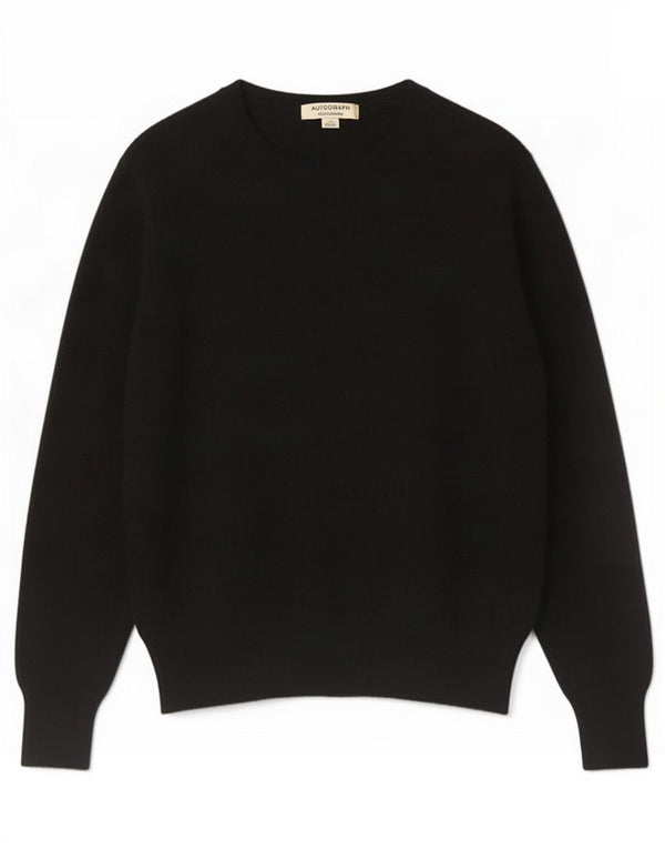 Marks & Spencer Womens Crew Neck Jumper Sweater UK 12 Medium Black