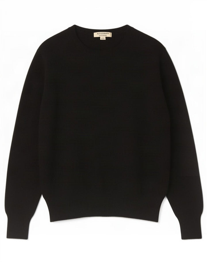 Marks & Spencer Womens Crew Neck Jumper Sweater UK 12 Medium Black