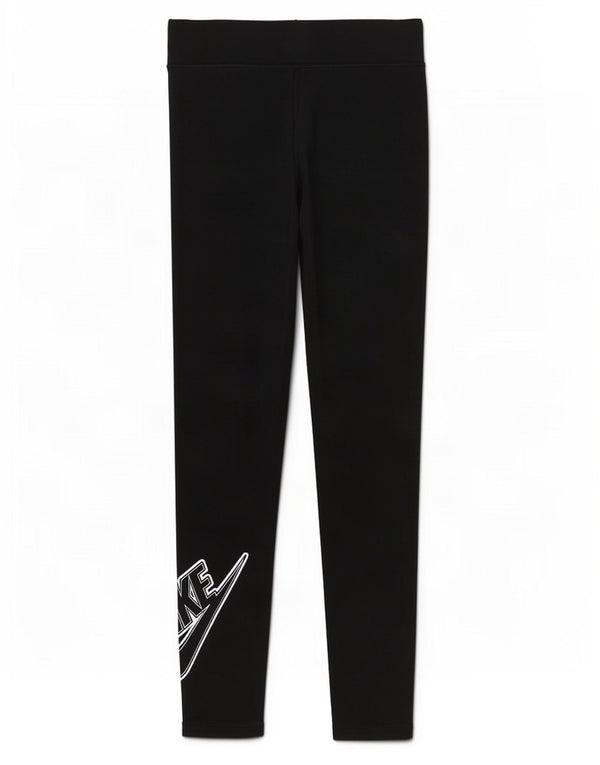 Nike Girls Graphic Leggings 12-13 Years Large Black Cotton