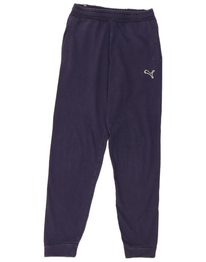Puma Mens Tracksuit Trousers Joggers Small Navy Blue Cotton