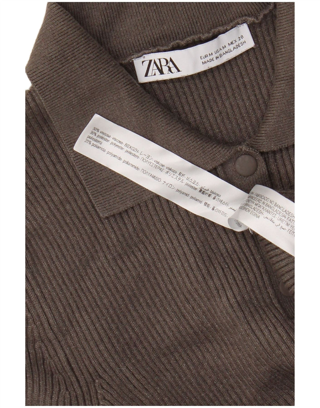 Zara Womens Polo Neck Jumper Sweater UK 12 Medium Grey Viscose