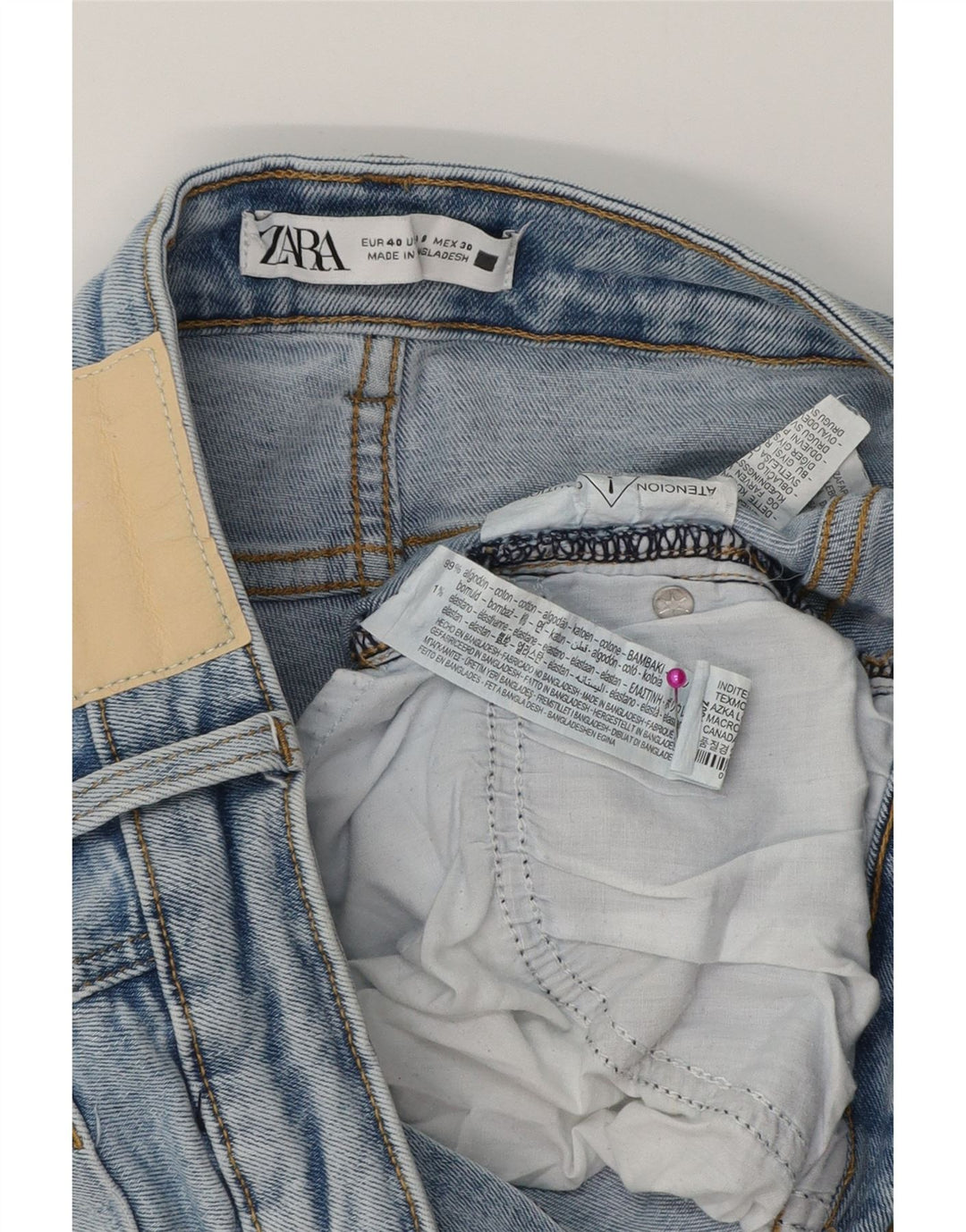 ZARA Womens Crop Bootcut Jeans EU 40 Medium W30 L25 Blue Cotton