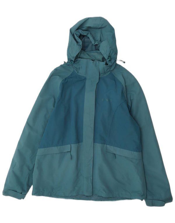 Mountain Warehouse Womens Hooded Rain Jacket UK 16 Large Blue Polyester