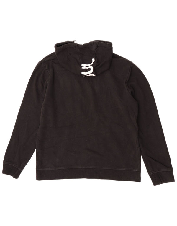 Fila Mens Graphic Hoodie Jumper Medium Black Cotton
