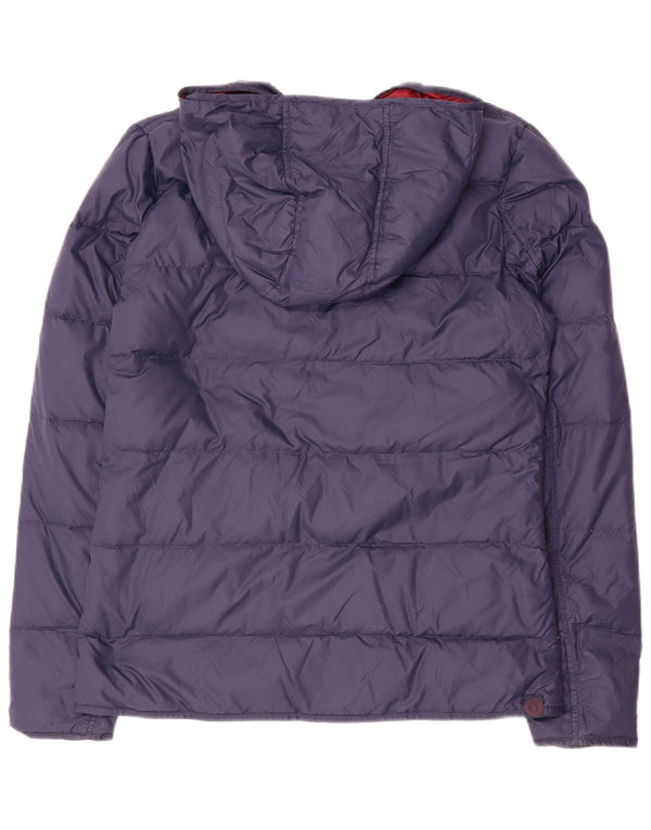 FAT FACE Womens Hooded Padded Jacket UK 10 Small Navy Blue Nylon