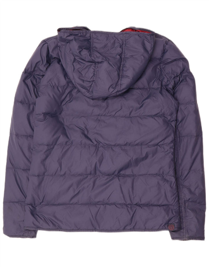 FAT FACE Womens Hooded Padded Jacket UK 10 Small Navy Blue Nylon