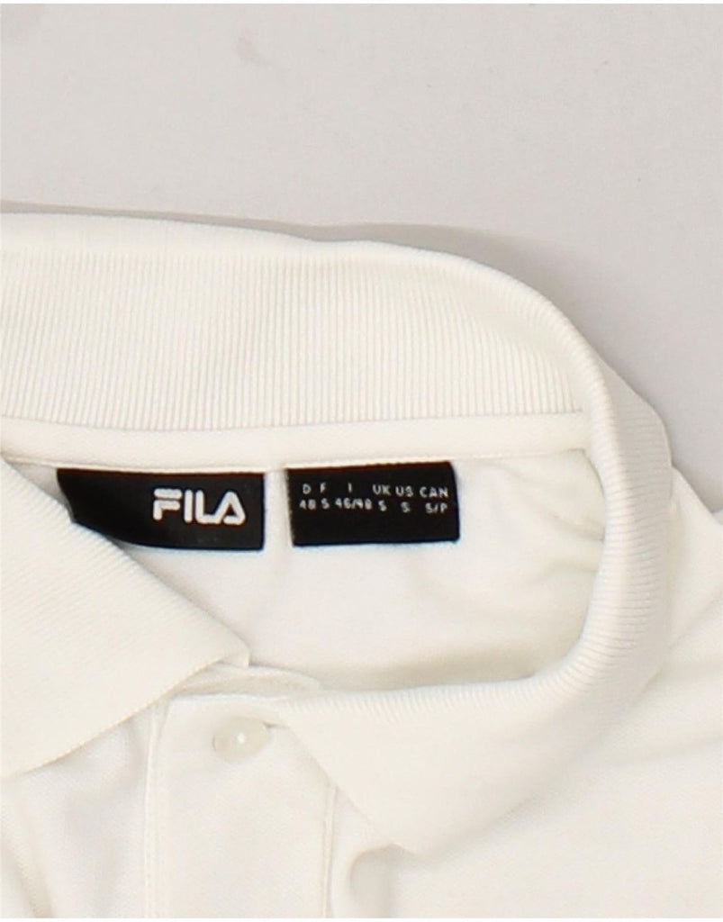 FILA Mens Polo Shirt Small White Cotton | Vintage Fila | Thrift | Second-Hand Fila | Used Clothing | Messina Hembry 