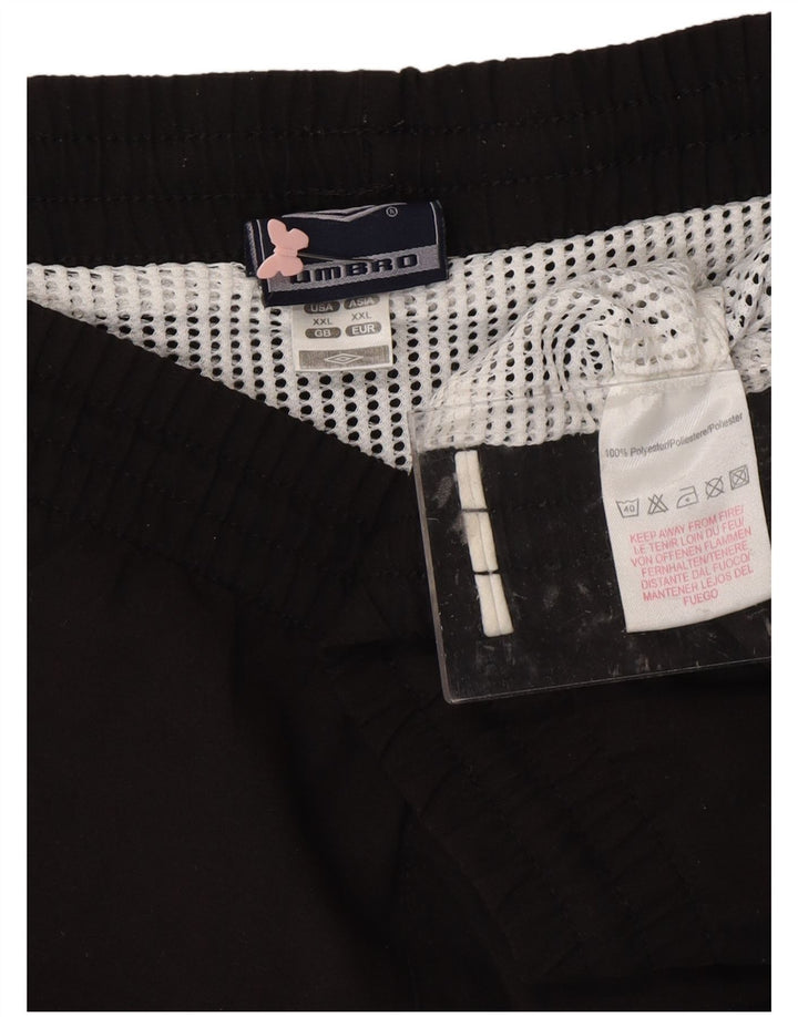 UMBRO Mens Graphic Sport Shorts 2XL  Black Polyester