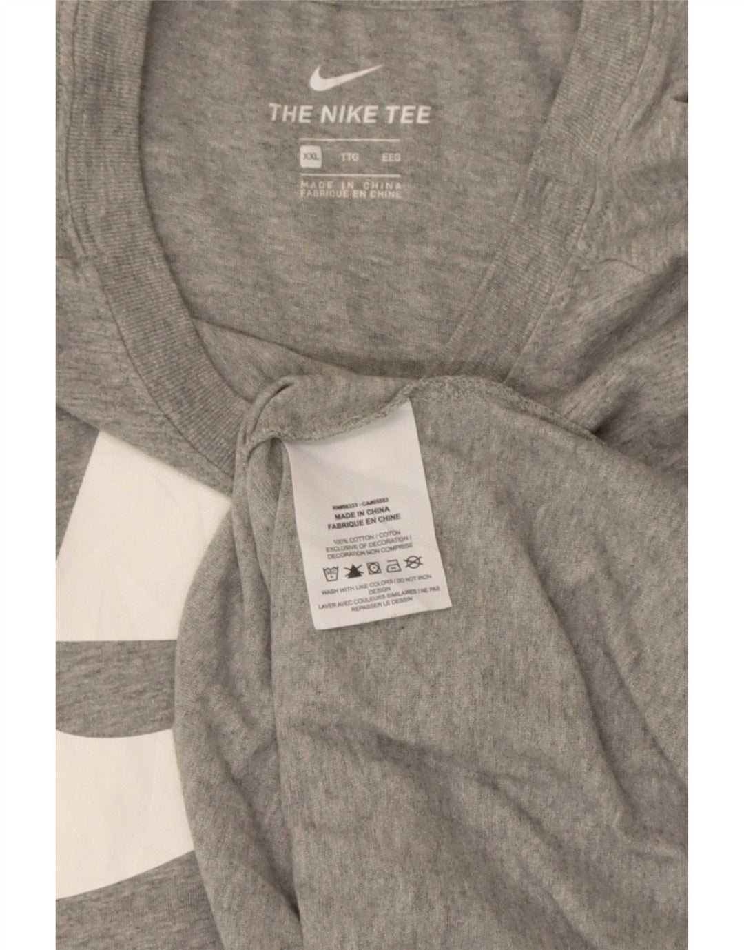 Nike Mens Short Sleeve Regular Graphic T-Shirt Top 2XL Grey Cotton