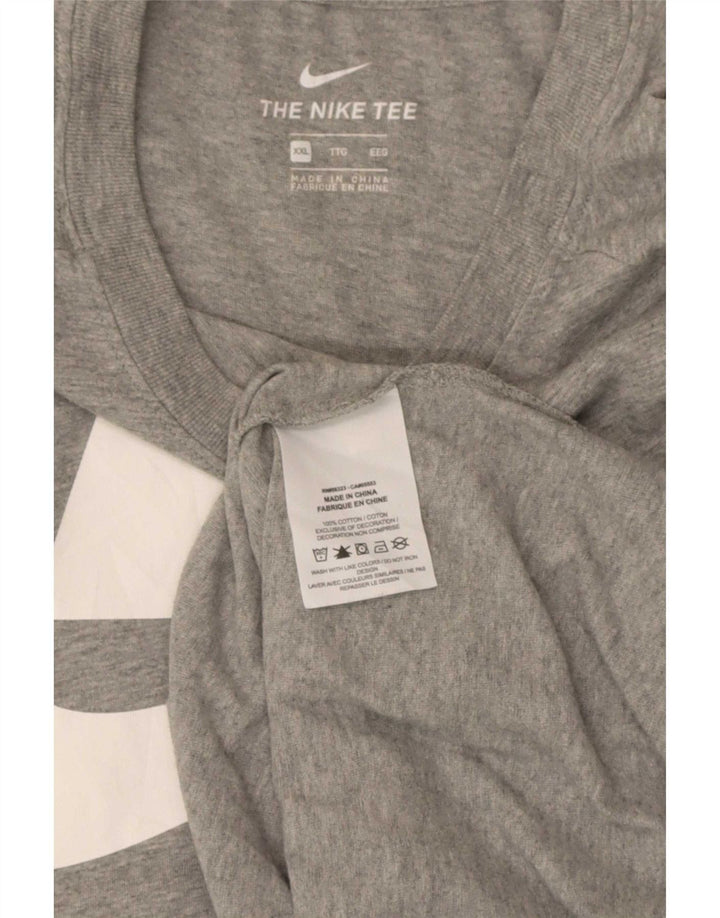 Nike Mens Short Sleeve Regular Graphic T-Shirt Top 2XL Grey Cotton