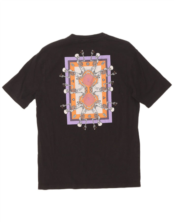 Zara Mens Graphic T-Shirt Top Small Black Cotton