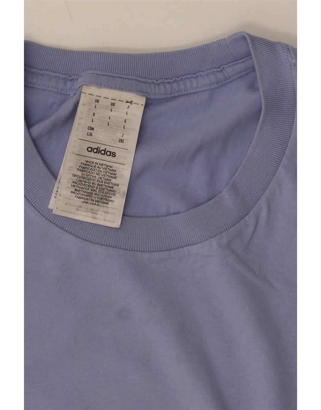 Adidas Mens T-Shirt Top Large Blue Cotton