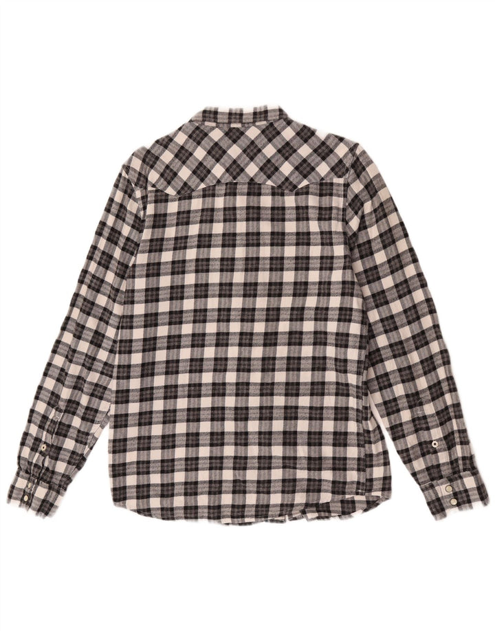 Lee Mens Regular Fit Flannel Shirt Small Black Check Cotton