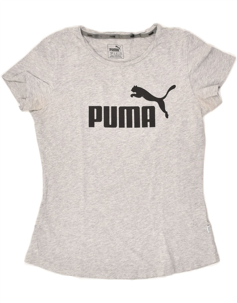 PUMA Womens Graphic T-Shirt Top UK 10 Small Grey Vintage Puma and Second-Hand Puma from Messina Hembry 