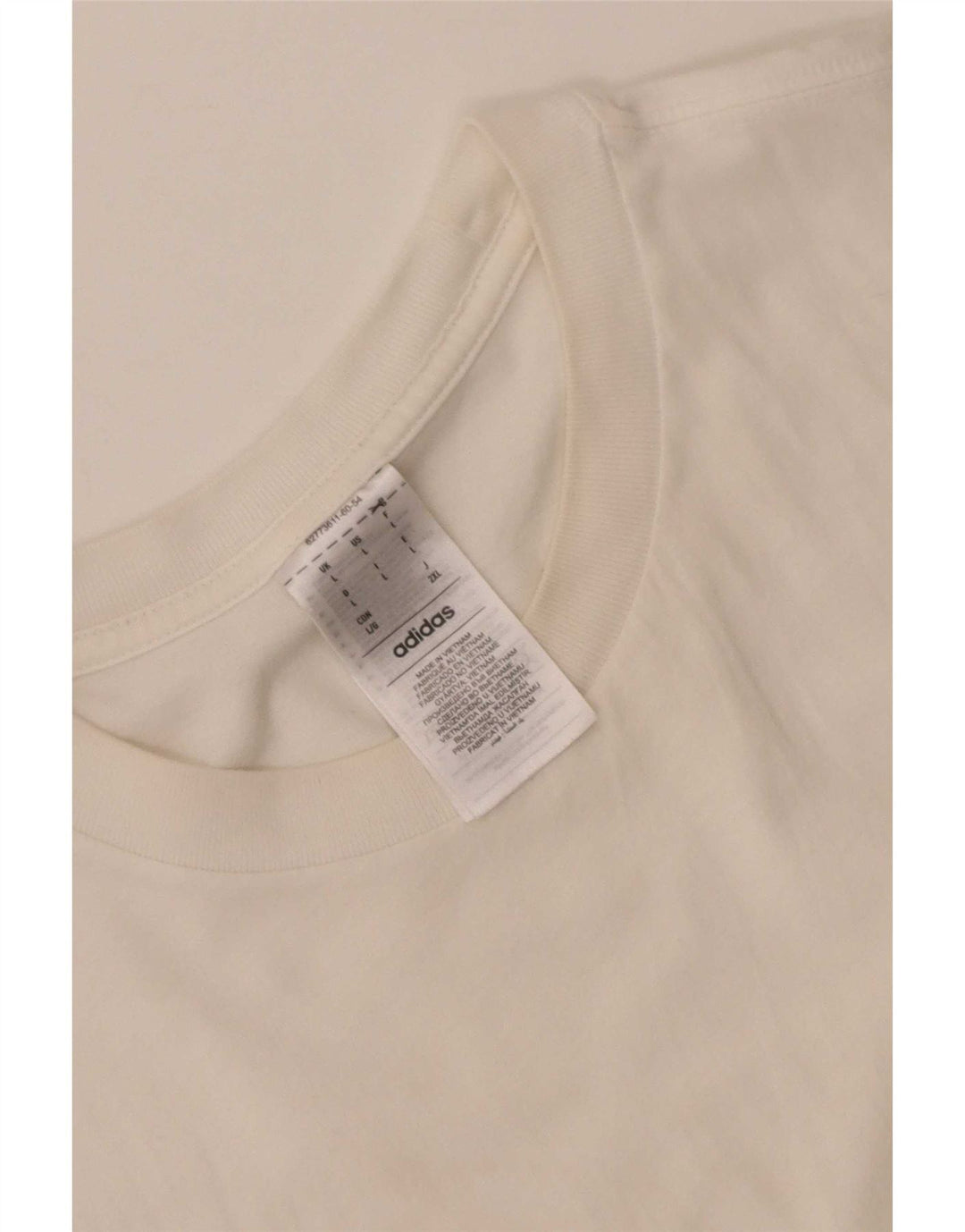 Adidas Mens T-Shirt Top Large White Cotton
