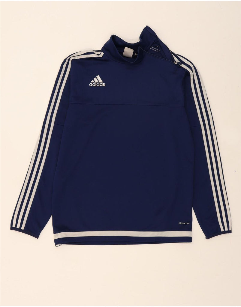 ADIDAS Mens Climacool Zip Neck Pullover Tracksuit Top Medium Navy Blue Vintage Adidas and Second-Hand Adidas from Messina Hembry 