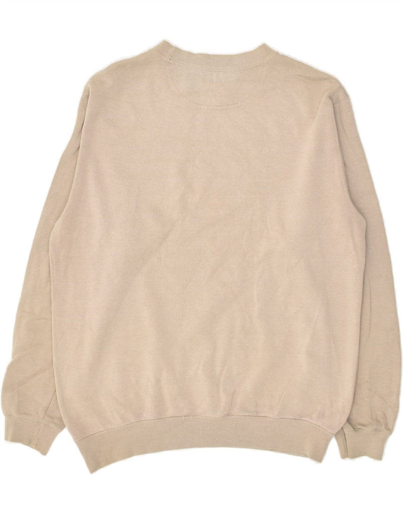 CHAMPION Mens Sweatshirt Jumper Medium Beige Cotton | Vintage Champion | Thrift | Second-Hand Champion | Used Clothing | Messina Hembry 