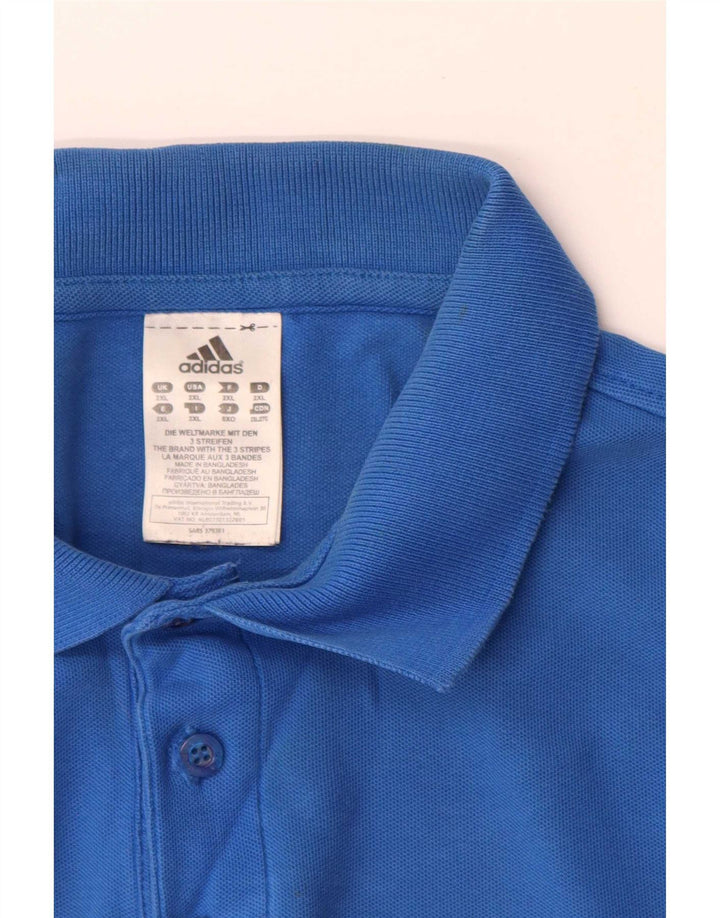 Adidas Mens Polo Shirt 2XL Blue Cotton