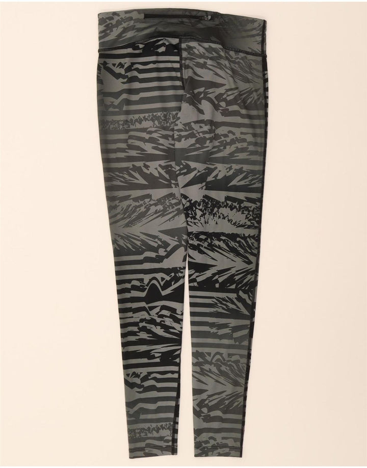 NIKE Womens Dri Fit Leggings UK 12 Medium  Grey Striped Polyester Vintage Nike and Second-Hand Nike from Messina Hembry 