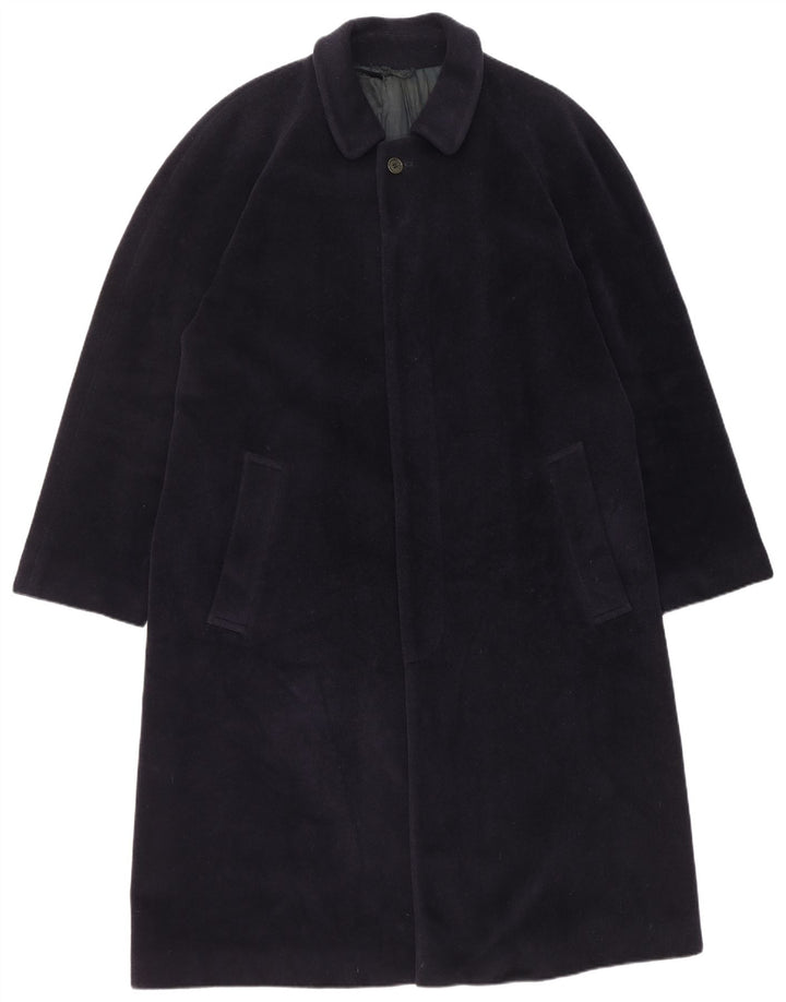 Cerruti 1881 Mens Overcoat UK 38 Medium Navy Blue Virgin Wool
