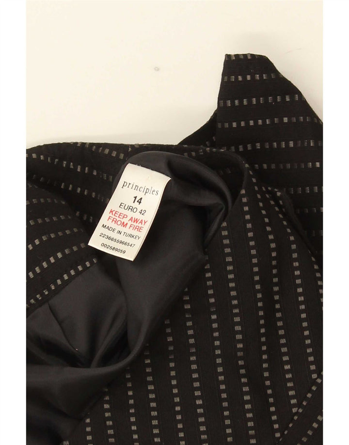 Principles Womens Midi Straight Skirt UK 14 Medium W32 Black Pinstripe